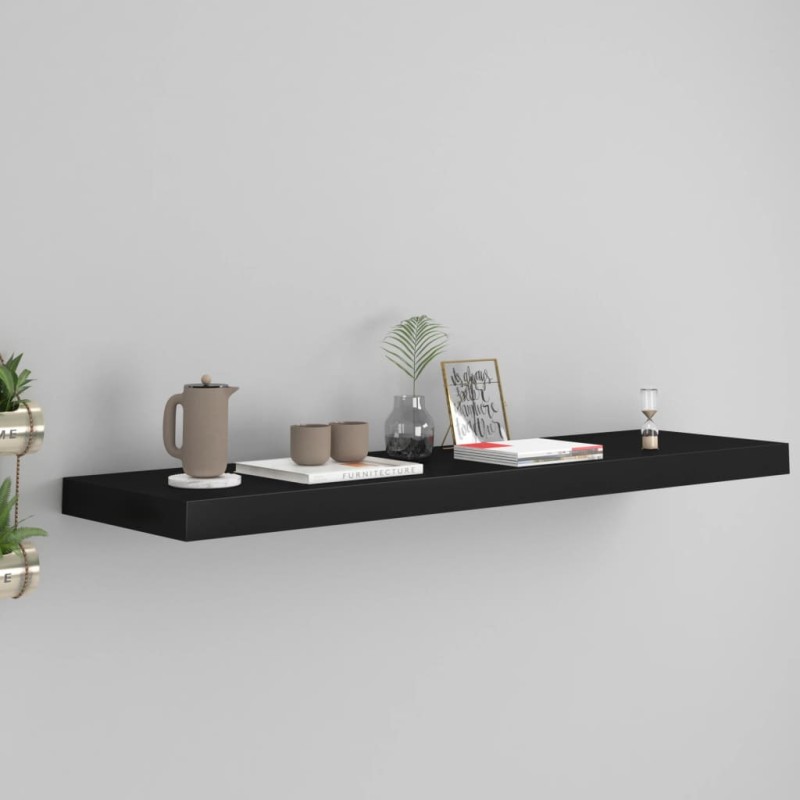 vidaXL Estante flotante de pared MDF negro 90x23,5x3,8 cm vidaXL Estante flotante de pared MDF negro 90x23,5x3,8 cm