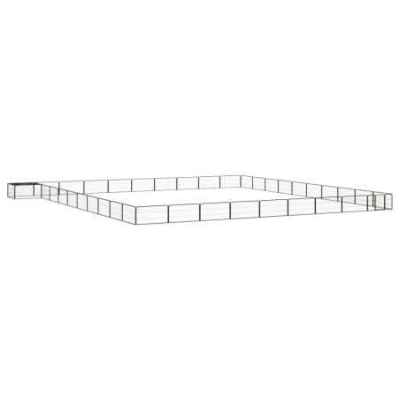 vidaXL Jaula perros 40 paneles acero recubierto polvo negro 100x50 cm