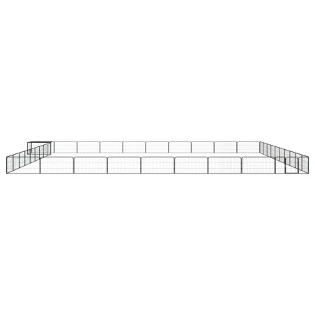vidaXL Jaula perros 40 paneles acero recubierto polvo negro 100x50 cm