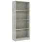 vidaXL Estantería de 4 niveles contrachapada gris hormigón 60x24x142cm vidaXL Estantería de 4 niveles contrachapada gris hormigón 60x24x142cm