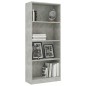 vidaXL Estantería de 4 niveles contrachapada gris hormigón 60x24x142cm vidaXL Estantería de 4 niveles contrachapada gris hormigón 60x24x142cm