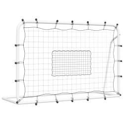 vidaXL Red de rebote de fútbol acero y PE blanco y negro 184x61x123 cm