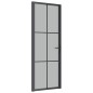 vidaXL Puerta interior de vidrio y aluminio negro mate 76x201,5 cm vidaXL Puerta interior de vidrio y aluminio negro mate 76x201,5 cm