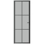 vidaXL Puerta interior de vidrio y aluminio negro mate 76x201,5 cm vidaXL Puerta interior de vidrio y aluminio negro mate 76x201,5 cm