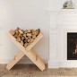 vidaXL Soporte de leña madera maciza de pino 47x39,5x48 cm vidaXL Soporte de leña madera maciza de pino 47x39,5x48 cm