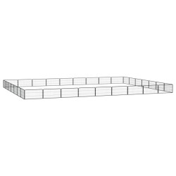 vidaXL Jaula perros 32 paneles acero recubierto polvo negro 100x50 cm