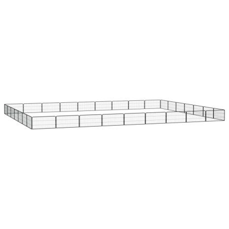 vidaXL Jaula perros 32 paneles acero recubierto polvo negro 100x50 cm
