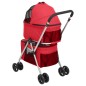 vidaXL Cochecito doble de perros plegable tela oxford rojo 83x48x97 cm vidaXL Cochecito doble de perros plegable tela oxford rojo 83x48x97 cm