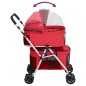 vidaXL Cochecito doble de perros plegable tela oxford rojo 83x48x97 cm vidaXL Cochecito doble de perros plegable tela oxford rojo 83x48x97 cm