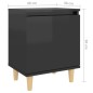 vidaXL Mesita noche con patas madera pino negro brillante 40x30x50 cm vidaXL Mesita noche con patas madera pino negro brillante 40x30x50 cm