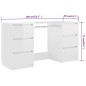 vidaXL Escritorio de madera contrachapada blanco brillo 140x50x77 cm vidaXL Escritorio de madera contrachapada blanco brillo 140x50x77 cm