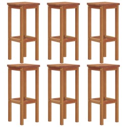 vidaXL Taburetes de barra de cocina 6 unidades madera maciza acacia