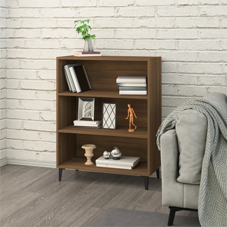 vidaXL Aparador madera contrachapada marrón roble 69,5x32,5x90cm