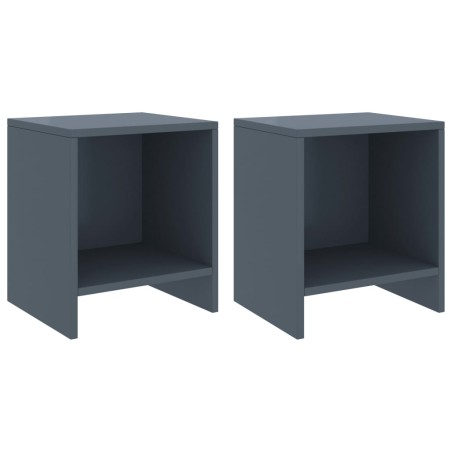 vidaXL Mesitas de noche 2 uds madera de pino gris claro 35x30x40 cm