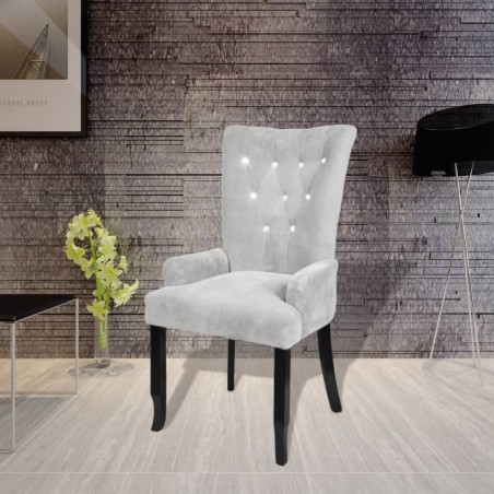 vidaXL Sillón de terciopelo plateado