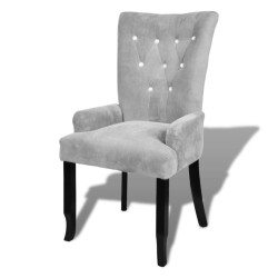 vidaXL Sillón de terciopelo plateado