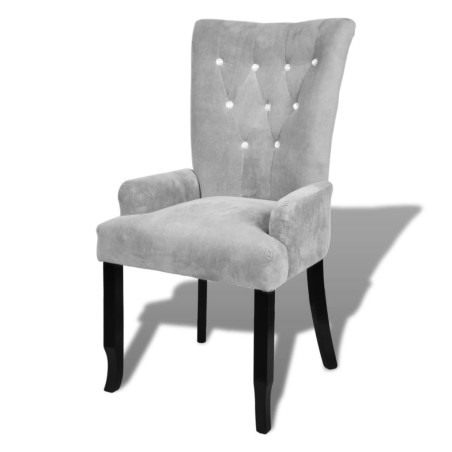 vidaXL Sillón de terciopelo plateado
