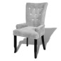 vidaXL Sillón de terciopelo plateado vidaXL Sillón de terciopelo plateado