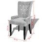 vidaXL Sillón de terciopelo plateado vidaXL Sillón de terciopelo plateado