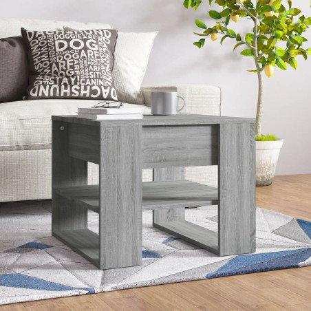 vidaXL Mesa de centro madera contrachapada gris Sonoma 55,5x55x45 cm