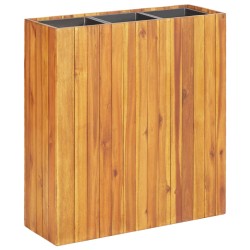 vidaXL Arriate con 3 maceteros madera maciza de acacia