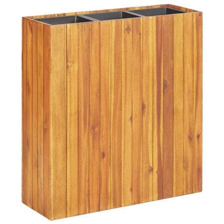 vidaXL Arriate con 3 maceteros madera maciza de acacia