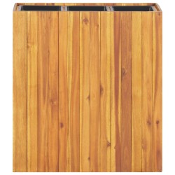 vidaXL Arriate con 3 maceteros madera maciza de acacia