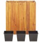 vidaXL Arriate con 3 maceteros madera maciza de acacia