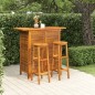 vidaXL Juego muebles de bar para jardín 3 pzas madera maciza de acacia vidaXL Juego muebles de bar para jardín 3 pzas madera maciza de acacia