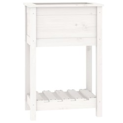 vidaXL Jardinera de madera maciza de pino blanco 54x34,5x81 cm