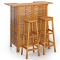 vidaXL Juego muebles de bar para jardín 3 pzas madera maciza de acacia vidaXL Juego muebles de bar para jardín 3 pzas madera maciza de acacia