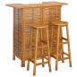 vidaXL Juego muebles de bar para jardín 3 pzas madera maciza de acacia vidaXL Juego muebles de bar para jardín 3 pzas madera maciza de acacia