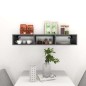 vidaXL Estantería pared madera contrachapada gris brillo 102x30x17 cm vidaXL Estantería pared madera contrachapada gris brillo 102x30x17 cm