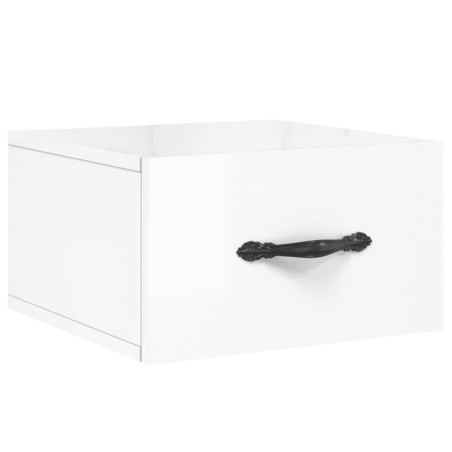 vidaXL Mesita de noche de pared blanco brillo 35x35x20 cm