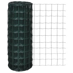 vidaXL Set de euro valla acero verde 25x1 m
