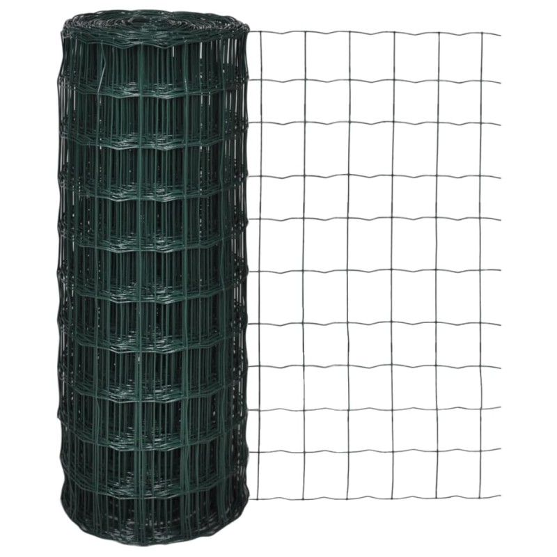 vidaXL Set de euro valla acero verde 25x1 m vidaXL Set de euro valla acero verde 25x1 m