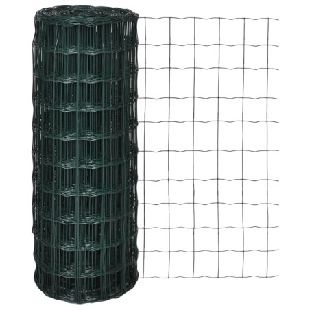 vidaXL Set de euro valla acero verde 25x1 m