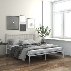 vidaXL Estructura de cama de metal blanco 180x200 cm