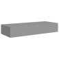 vidaXL Estante con cajón de pared MDF gris 60x23,5x10 cm vidaXL Estante con cajón de pared MDF gris 60x23,5x10 cm