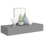 vidaXL Estante con cajón de pared MDF gris 60x23,5x10 cm vidaXL Estante con cajón de pared MDF gris 60x23,5x10 cm