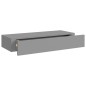 vidaXL Estante con cajón de pared MDF gris 60x23,5x10 cm vidaXL Estante con cajón de pared MDF gris 60x23,5x10 cm