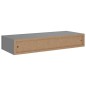 vidaXL Estante con cajón de pared MDF gris 60x23,5x10 cm vidaXL Estante con cajón de pared MDF gris 60x23,5x10 cm