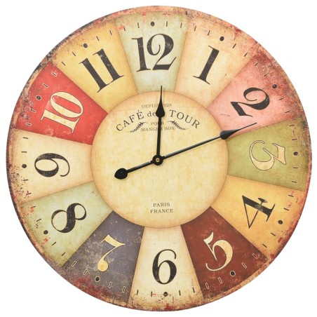 vidaXL Reloj de pared vintage colorido 60 cm