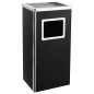 vidaXL Papelera con cenicero de acero negro 45 L vidaXL Papelera con cenicero de acero negro 45 L