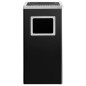 vidaXL Papelera con cenicero de acero negro 45 L vidaXL Papelera con cenicero de acero negro 45 L