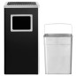 vidaXL Papelera con cenicero de acero negro 45 L vidaXL Papelera con cenicero de acero negro 45 L
