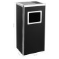 vidaXL Papelera con cenicero de acero negro 45 L vidaXL Papelera con cenicero de acero negro 45 L