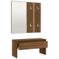 vidaXL Set de muebles de recibidor madera contrachapada roble marrón vidaXL Set de muebles de recibidor madera contrachapada roble marrón