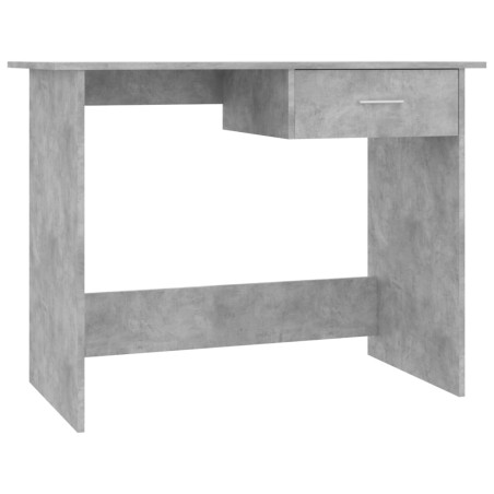 vidaXL Escritorio de aglomerado gris hormigón 100x50x76 cm