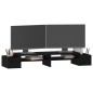 vidaXL Soporte para monitor madera maciza de pino negro 100x27,5x15 cm vidaXL Soporte para monitor madera maciza de pino negro 100x27,5x15 cm